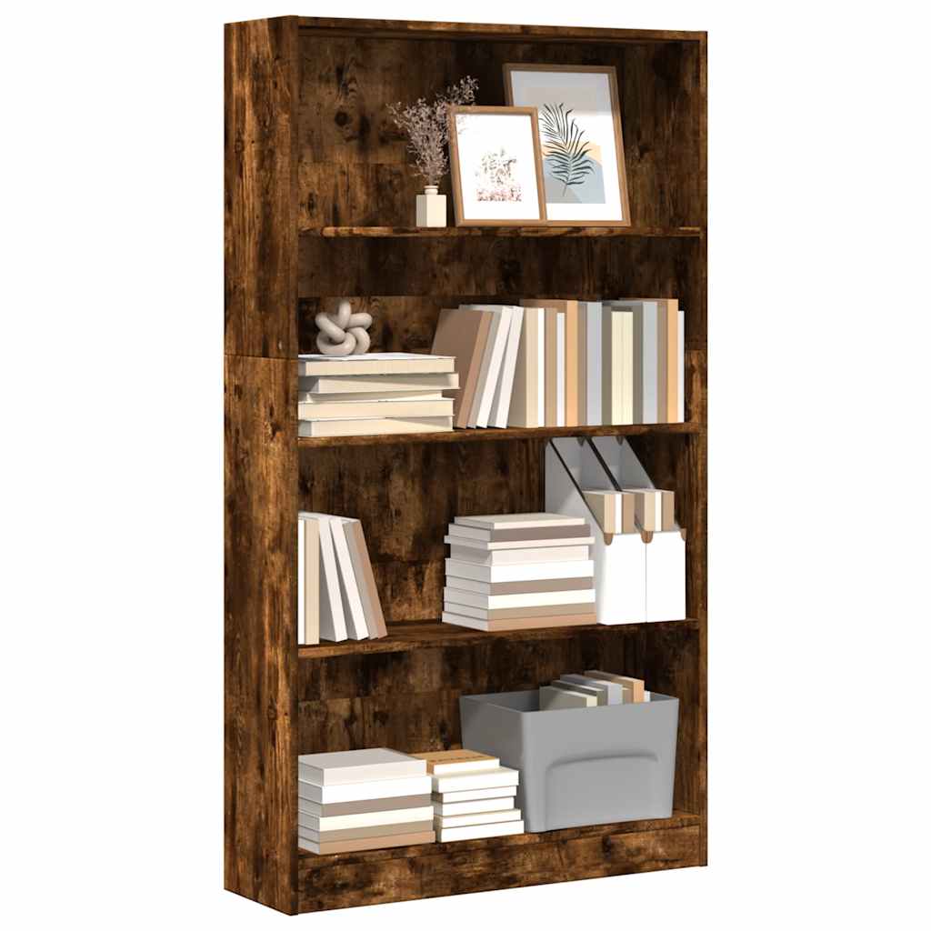 vidaXL Bookcase Smoked Oak 80x24x143 cm Engineered Wood 1