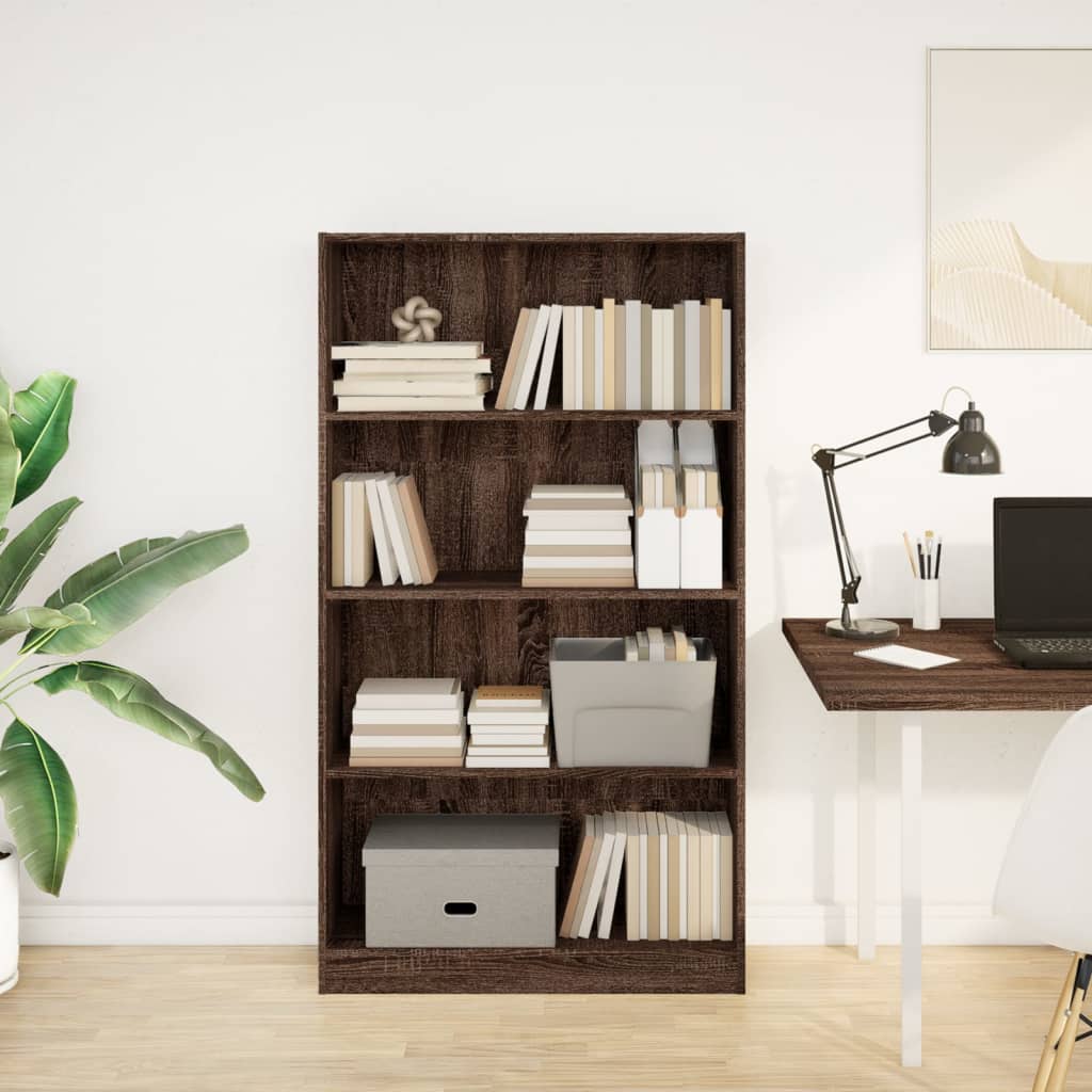 vidaXL Bookcase Brown Oak 80x24x143 cm Engineered Wood 3