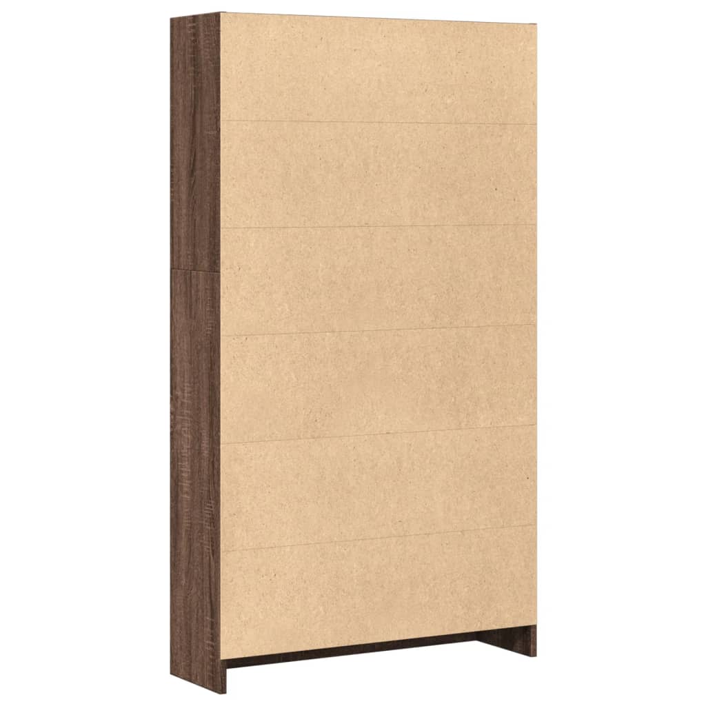 vidaXL Bookcase Brown Oak 80x24x143 cm Engineered Wood 5