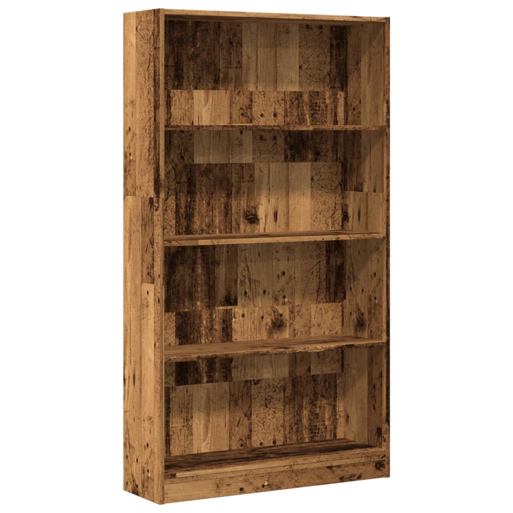Bookcase 80x24x143 cm Engineered Wood Height 143 cm Width 80 cm Old wood