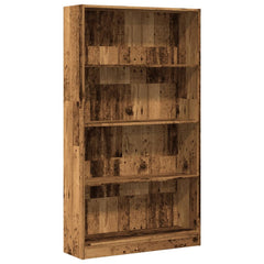 Bookcase 80x24x143 cm Engineered Wood Height 143 cm Width 80 cm Old wood