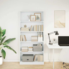 vidaXL Bookcase White 80x24x176 cm Engineered Wood 3