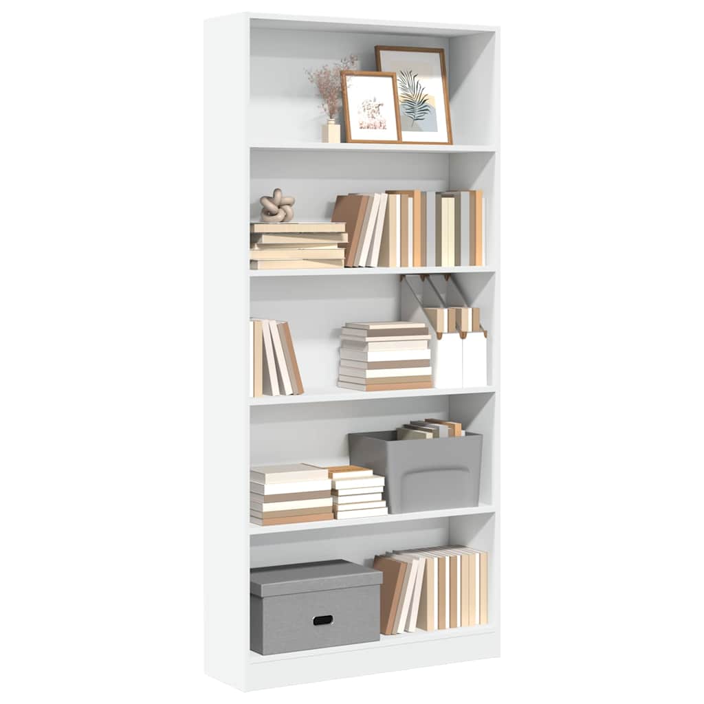 vidaXL Bookcase White 80x24x176 cm Engineered Wood 1