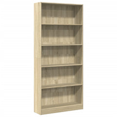 vidaXL Bookcase Sonoma Oak 80x24x176 cm Engineered Wood 2