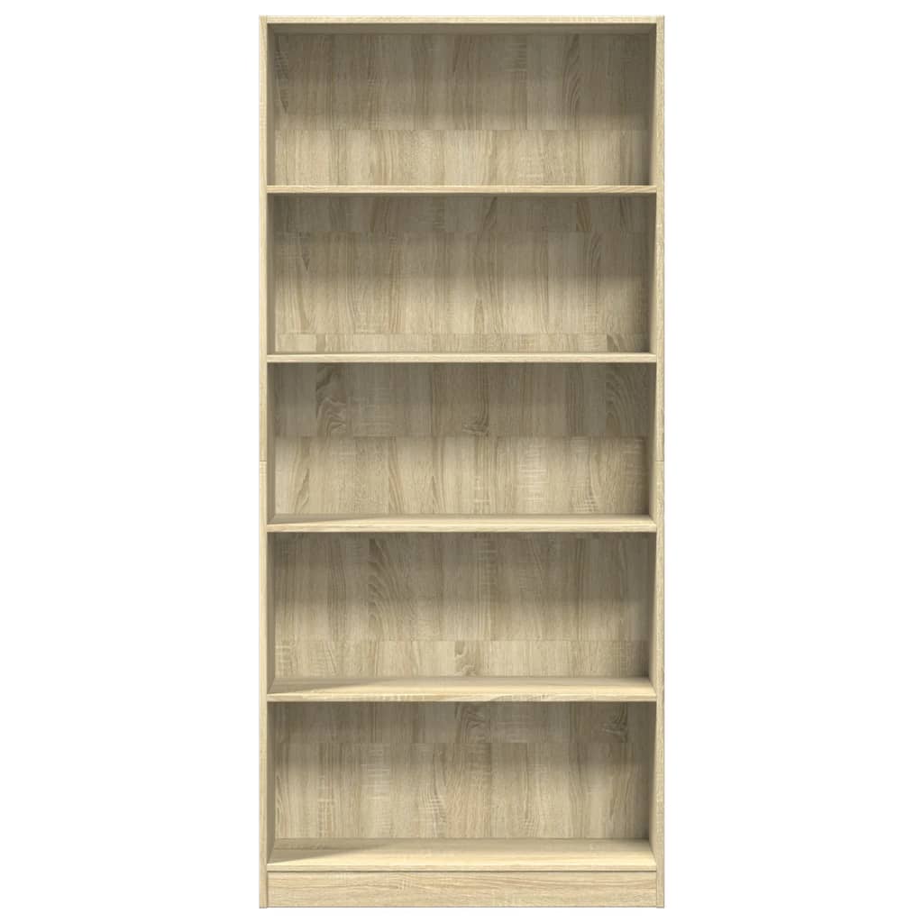 vidaXL Bookcase Sonoma Oak 80x24x176 cm Engineered Wood 4