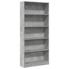 vidaXL Bookcase Concrete Grey 80x24x176 cm Engineered Wood 2