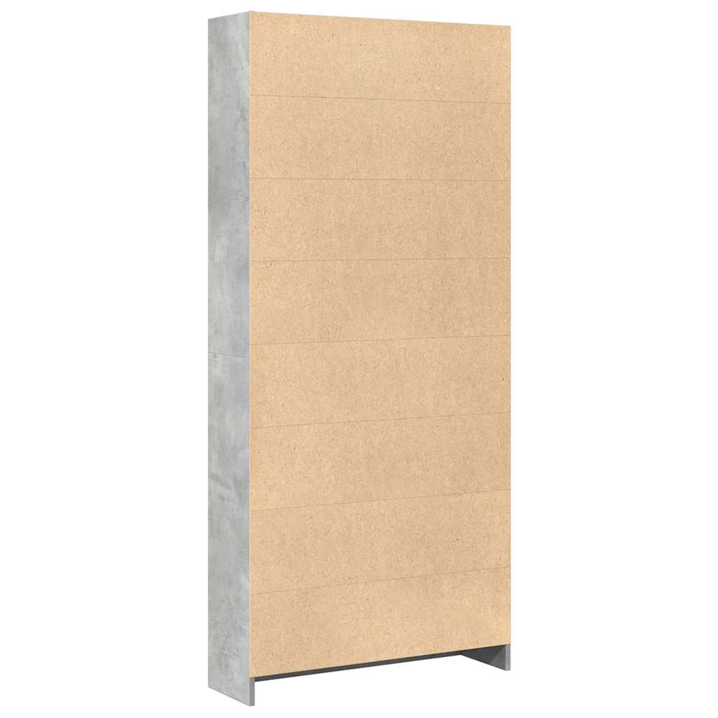 vidaXL Bookcase Concrete Grey 80x24x176 cm Engineered Wood 5