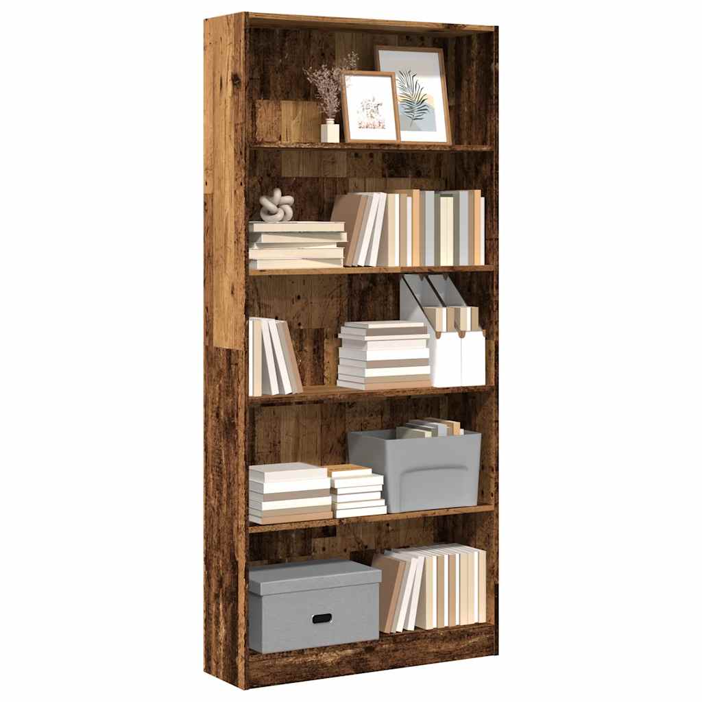 vidaXL Bookcase Old Wood 80x24x176 cm Engineered Wood 1