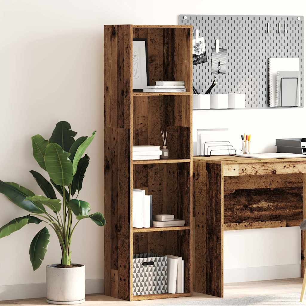 Bookcase 40x30x152 cm Engineered Wood Height 152 cm Width 40 cm Old wood