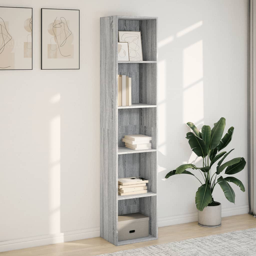 vidaXL Bookcase Grey Sonoma 40x30x189 cm Engineered Wood 3