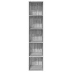 vidaXL Bookcase Grey Sonoma 40x30x189 cm Engineered Wood 4