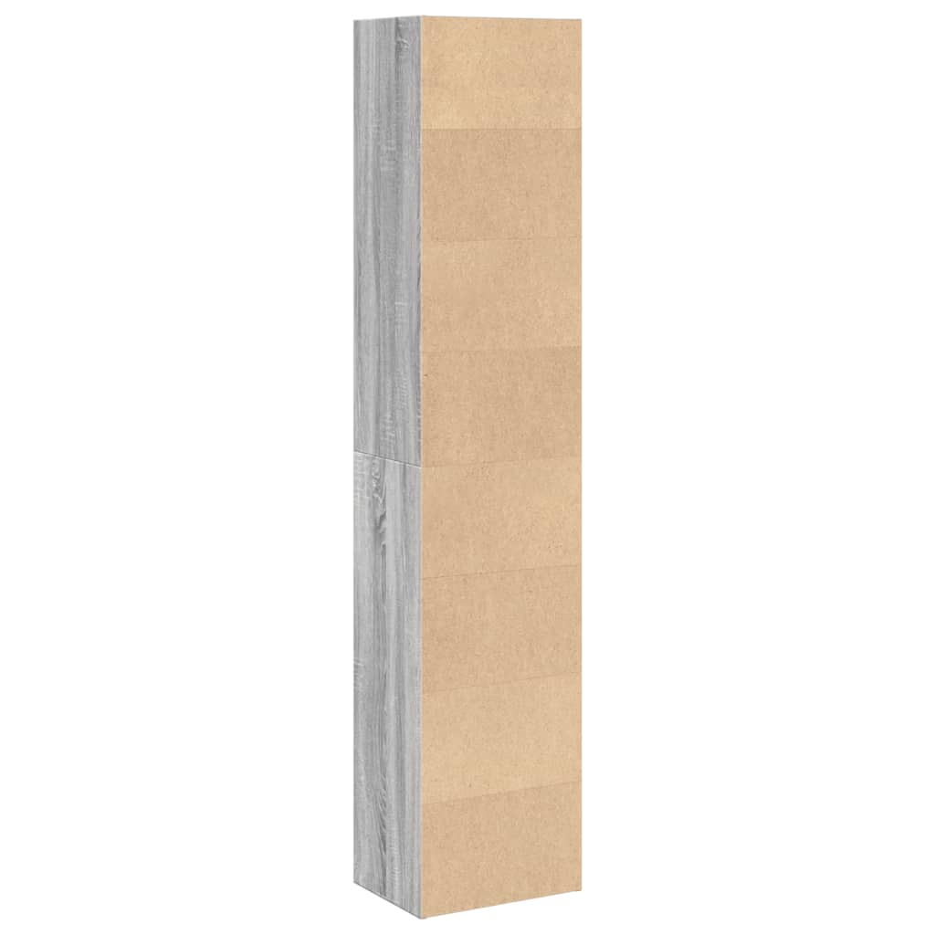 Bookcase 40x30x189 cm Engineered Wood Grey sonoma