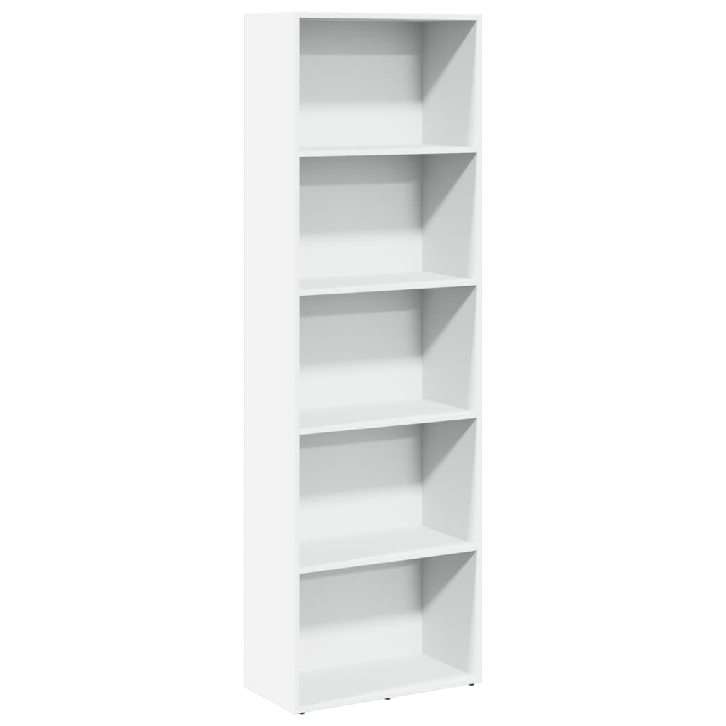 Bookcase 60x30x189 cm Engineered Wood White
