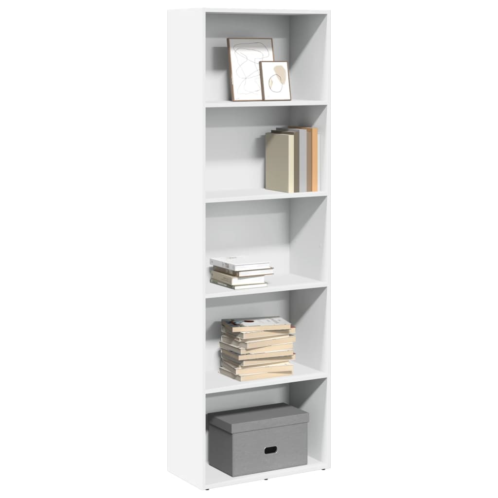 Bookcase 60x30x189 cm Engineered Wood White