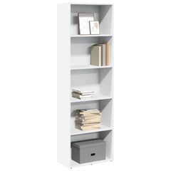 Bookcase 60x30x189 cm Engineered Wood White