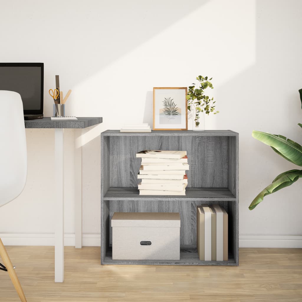 vidaXL Bookcase Grey Sonoma 80x30x77 cm Engineered Wood 3