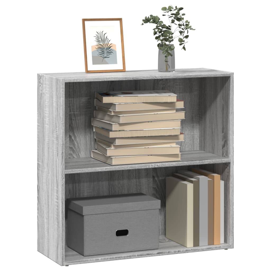vidaXL Bookcase Grey Sonoma 80x30x77 cm Engineered Wood 1