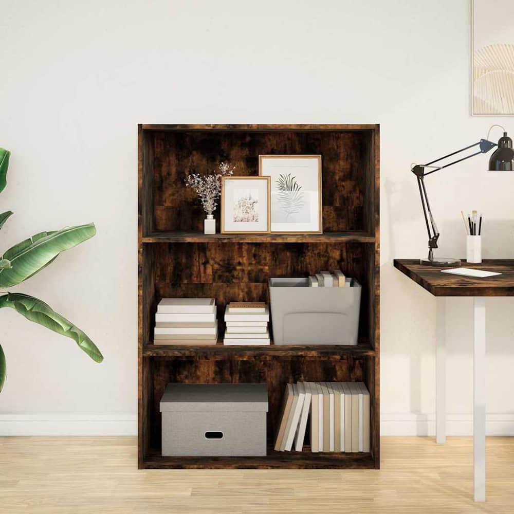 vidaXL Bookcase Smoked Oak 80x30x114 cm Engineered Wood 3