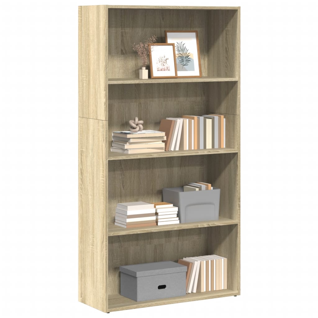 vidaXL Bookcase Sonoma Oak 80x30x152 cm Engineered Wood 1