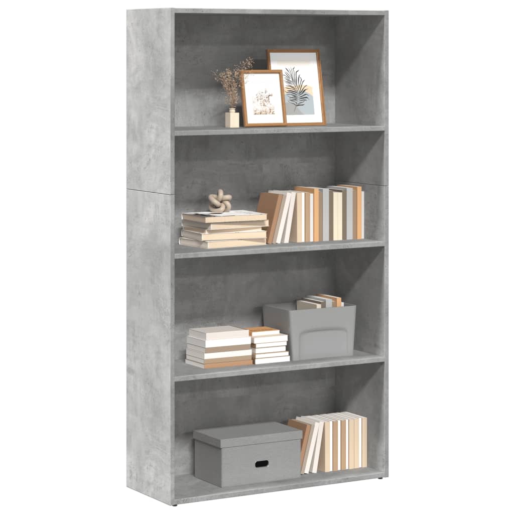 vidaXL Bookcase Concrete Grey 80x30x152 cm Engineered Wood 1