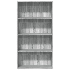 vidaXL Bookcase Grey Sonoma 80x30x152 cm Engineered Wood 4
