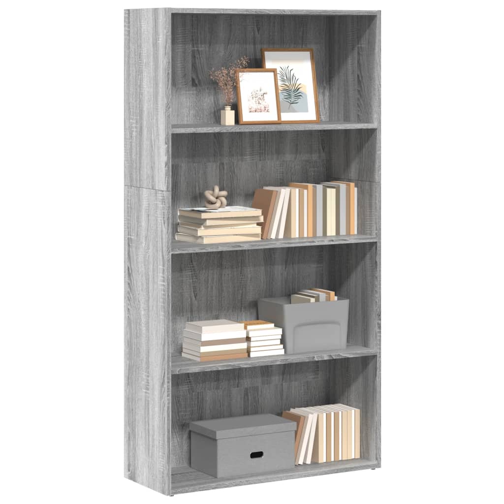 vidaXL Bookcase Grey Sonoma 80x30x152 cm Engineered Wood 1