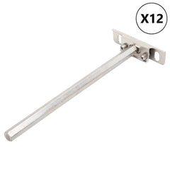 vidaXL Floating Shelf Brackets 12pcs Invisible Ø12x200 mm Carbon Steel 2