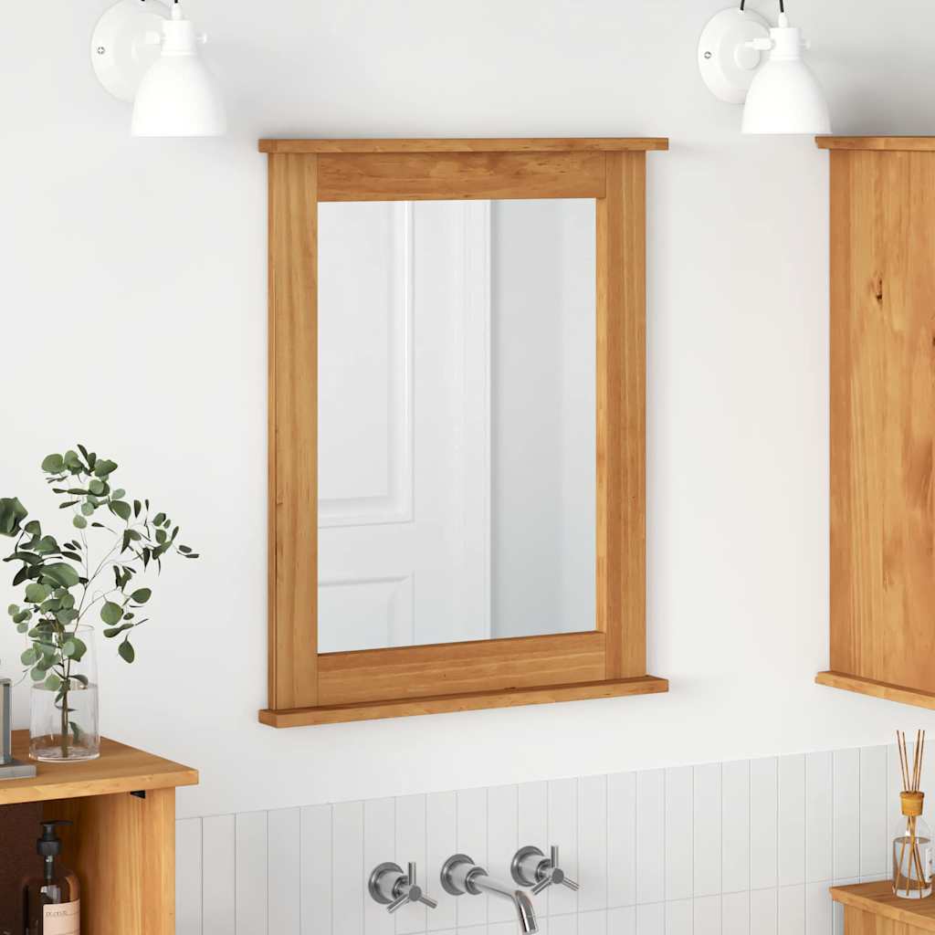 vidaXL Mirror VIGO Honey Brown 55.5 x 5 x 70 cm Solid pine wood 1