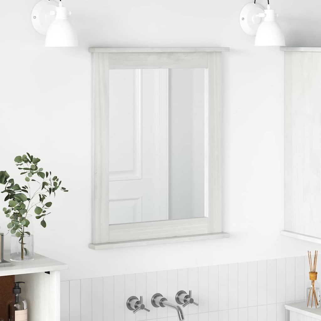 vidaXL Mirror VIGO Antique White 55.5 x 5 x 70 cm Solid pine wood 1