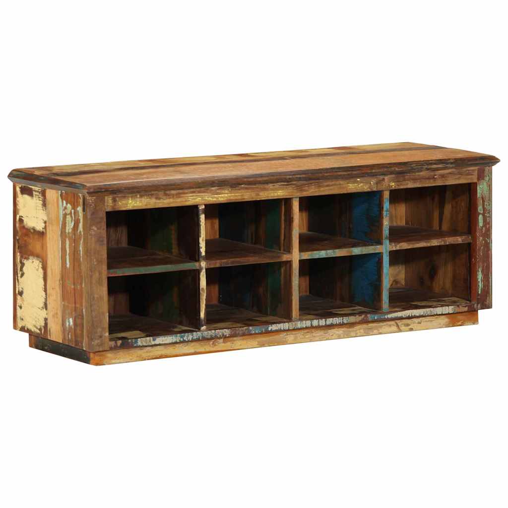 vidaXL Shoe Cabinet 110 x 35 x 40 cm Solid Reclaim Wood Brown 2