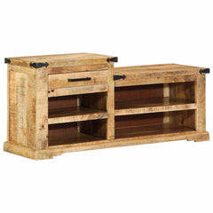 vidaXL Bench Brown 110 x 35 x 50 cm Rough Mango 2