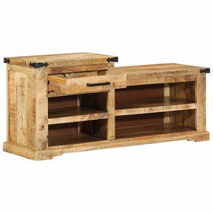 vidaXL Bench Brown 110 x 35 x 50 cm Rough Mango 3