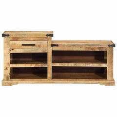 vidaXL Bench Brown 110 x 35 x 50 cm Rough Mango 4