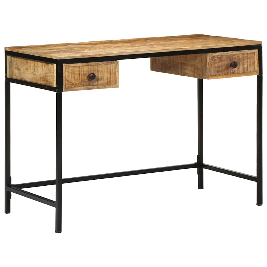 vidaXL Writing Desk Brown 105 x 50 x 75 cm Solid Mango Wood and Metal 1