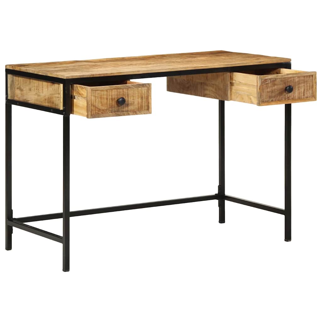 vidaXL Writing Desk Brown 105 x 50 x 75 cm Solid Mango Wood and Metal 2