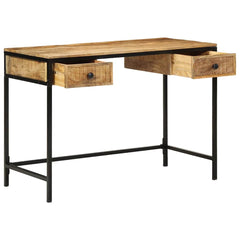 vidaXL Writing Desk Brown 105 x 50 x 75 cm Solid Mango Wood and Metal 2