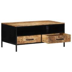 vidaXL Coffee Table Brown 90 x 50 x 40 cm Solid Mango Wood and Metal 2