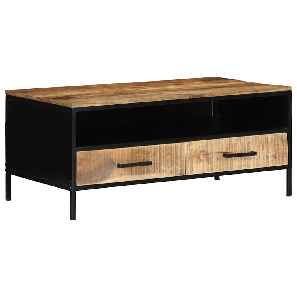 vidaXL Coffee Table Brown 90 x 50 x 40 cm Solid Mango Wood and Metal 3