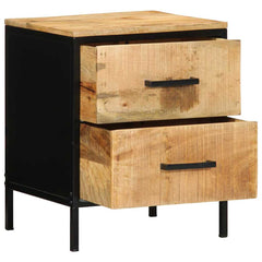vidaXL Bedside Cabinet 2 pcs Brown and Black 40 x 35 x 50 cm 5
