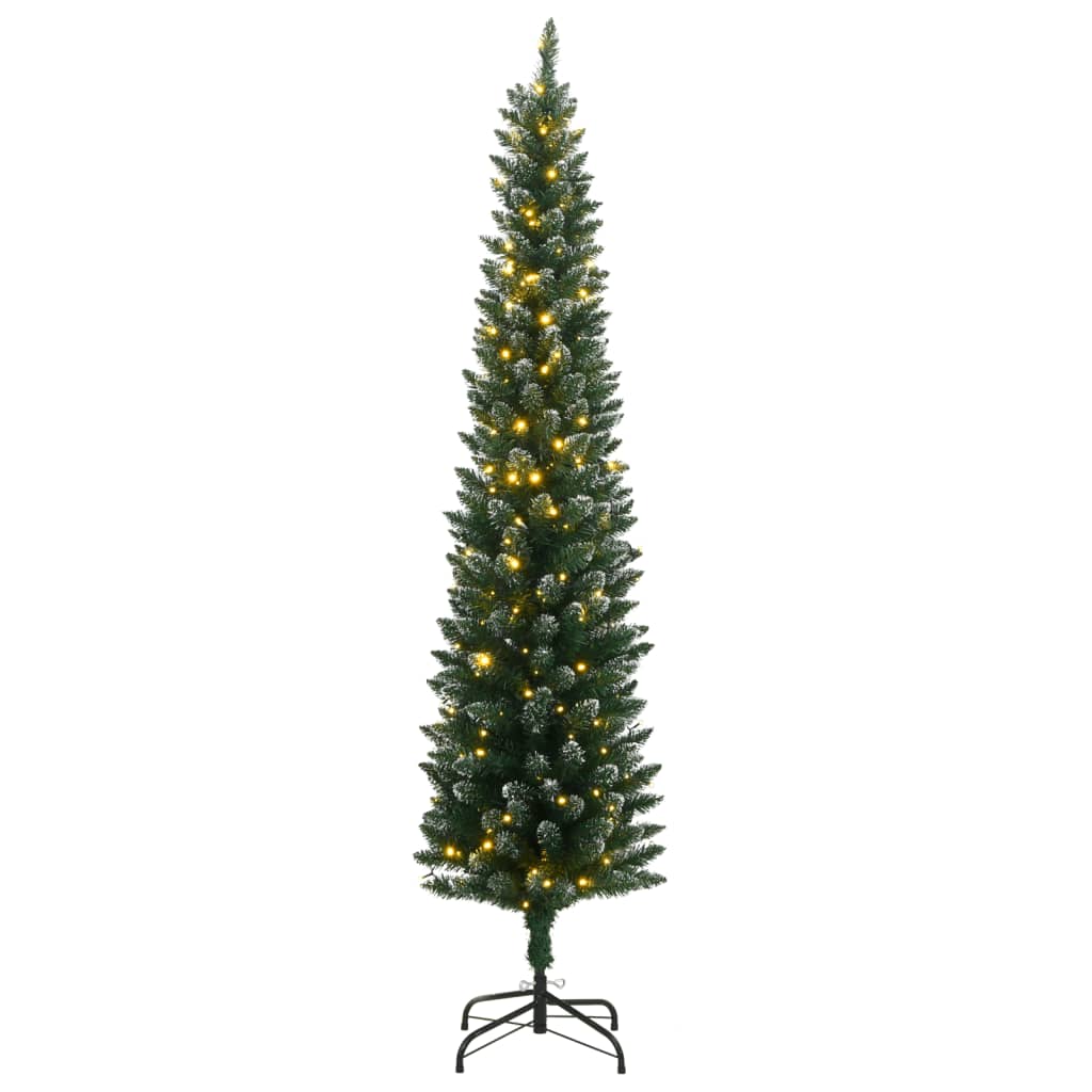 vidaXL Artificial Slim Christmas Tree 150 LEDs 120 cm 2