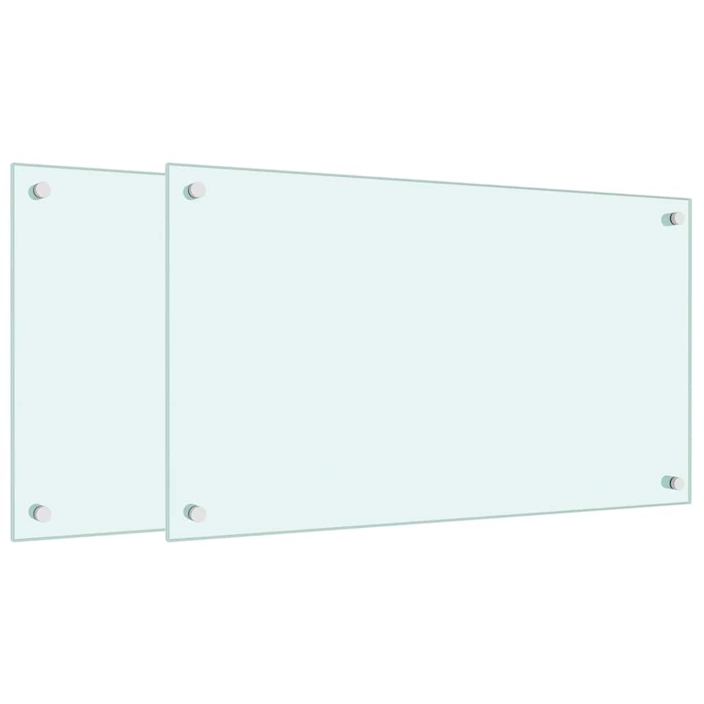 Kitchen Backsplashes White 70x40 cm Tempered Glass 2 pcs Milk 70 cm