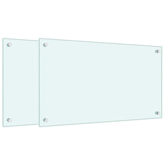 Kitchen Backsplashes White 70x40 cm Tempered Glass 2 pcs Milk 70 cm