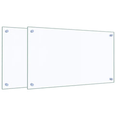 Kitchen Backsplashes 70x40 cm Tempered Glass 2 pcs Transparent 70 cm