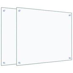 vidaXL Kitchen Backsplashes 2 pcs Transparent 70x60 cm Tempered Glass 2