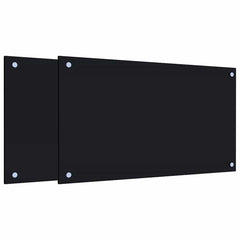 Kitchen Backsplashes 70x40 cm Tempered Glass 2 pcs Black 70 cm