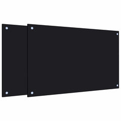 vidaXL Kitchen Backsplashes 2 pcs Black 80x50 cm Tempered Glass 2