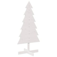 vidaXL Wooden Christmas Tree for Decoration White 120 cm Solid Wood Pine 2