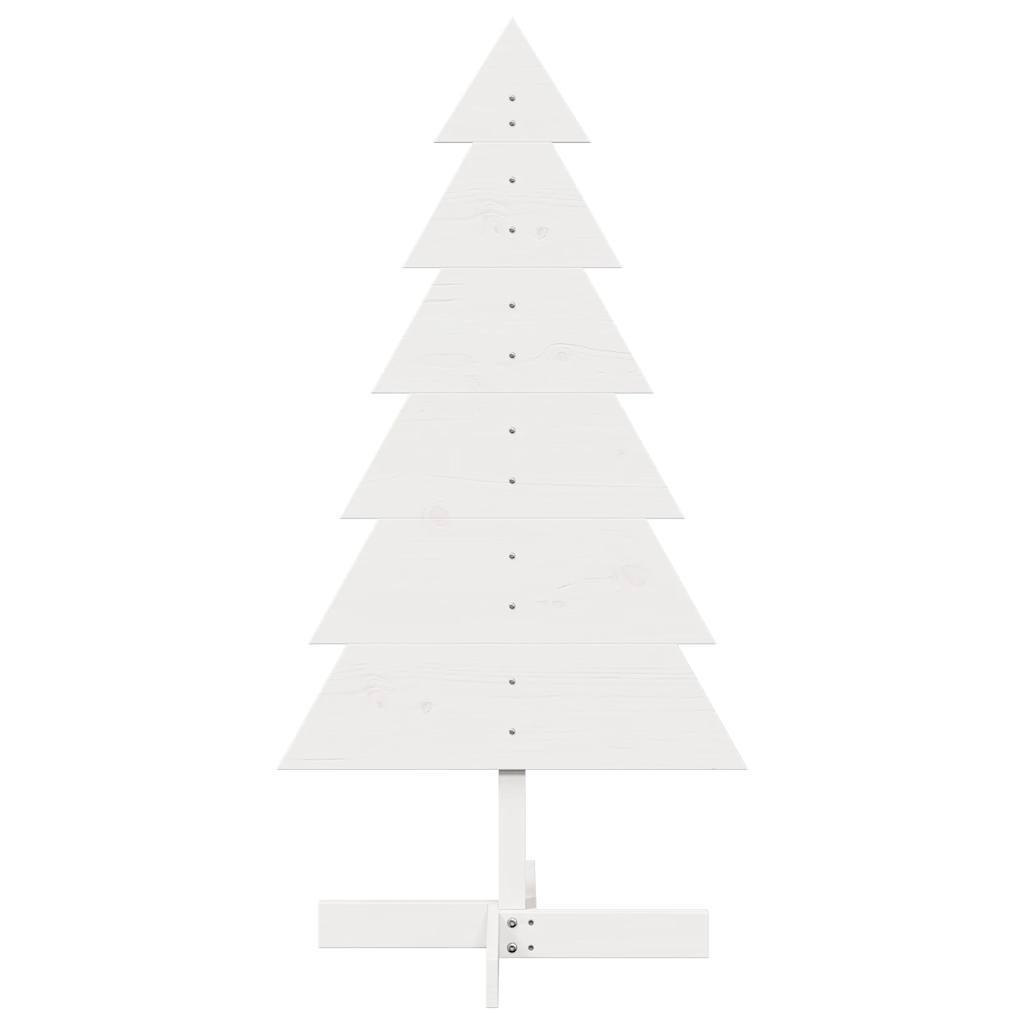 vidaXL Wooden Christmas Tree for Decoration White 120 cm Solid Wood Pine 3