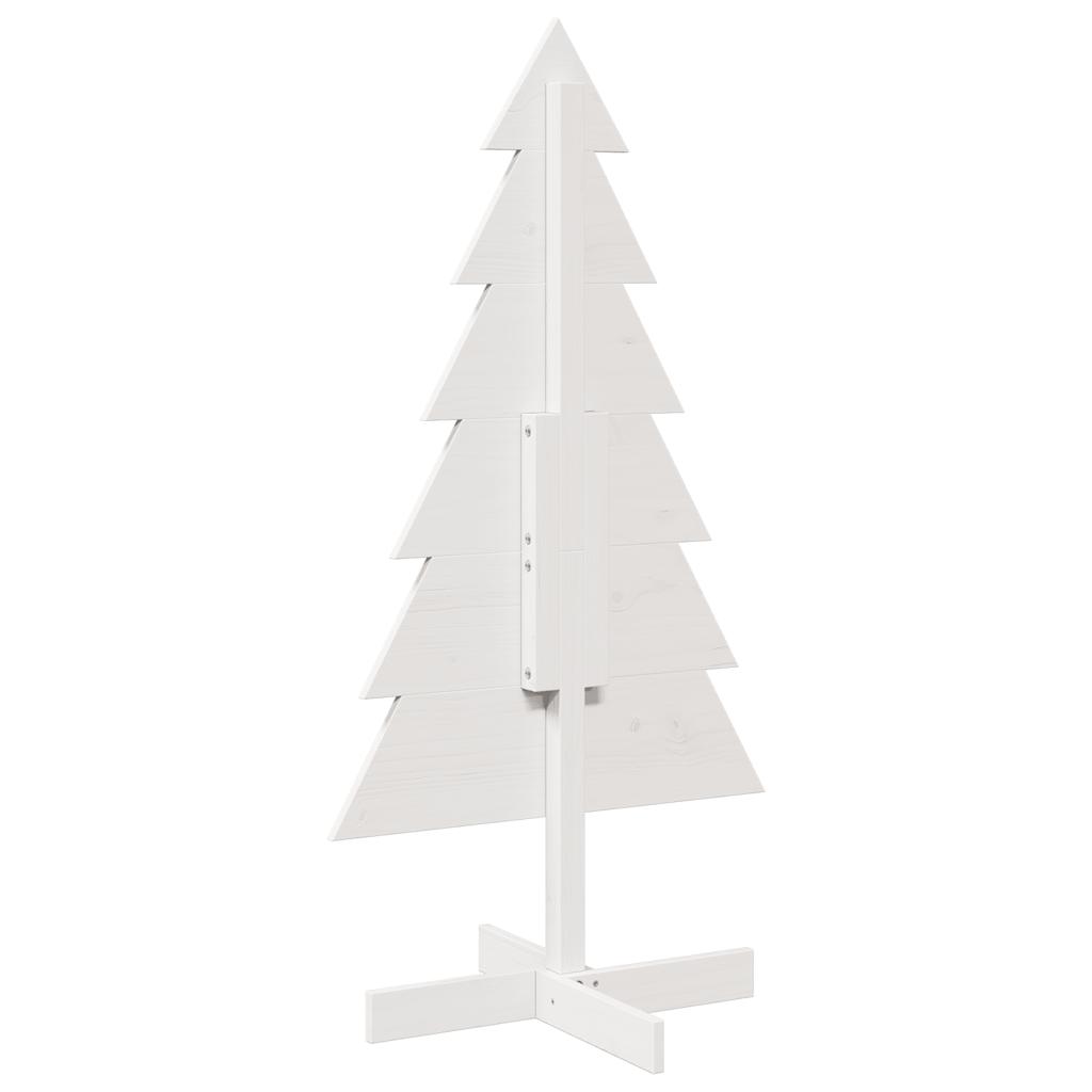 vidaXL Wooden Christmas Tree for Decoration White 120 cm Solid Wood Pine 5