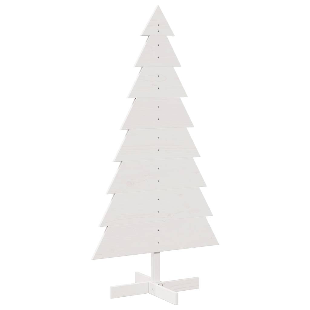 vidaXL Wooden Christmas Tree for Decoration White 150 cm Solid Wood Pine 2